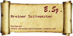 Breiner Szilveszter névjegykártya